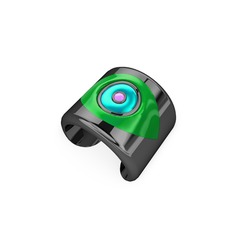 Palmira Mineli Nazar Yüzük - 925 ayar siyah rodyum kaplama gümüş yüzük (Yeşil mineli) #yjazfh