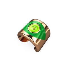 Palmira Mineli Nazar Yüzük - 18 ayar rose altın yüzük (Yeşil mineli) #yul6wm