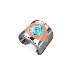 14 ayar beyaz altın yüzük (Pastel pembe mineli)