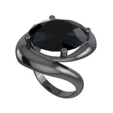 Altura Yüzük - Siyah zirkon 925 ayar siyah rodyum kaplama gümüş yüzük #123qbxy