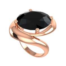 Siyah zirkon 925 ayar rose altın kaplama gümüş yüzük