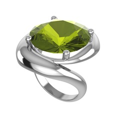 Altura Yüzük - Peridot 14 ayar beyaz altın yüzük #beeg8l