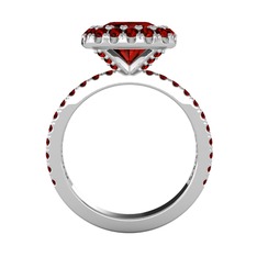Garnet 14 ayar beyaz altın yüzük