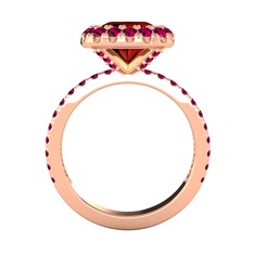 Hale Tektaş Yüzük - Garnet ve rodolit garnet 18 ayar rose altın yüzük #1gz461l
