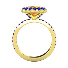 Hale Tektaş Yüzük - Sitrin ve lab safir 925 ayar altın kaplama gümüş yüzük #1j2th05