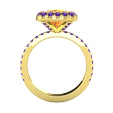 Sitrin ve ametist 8 ayar altın yüzük