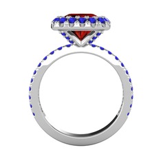 Hale Tektaş Yüzük - Garnet ve lab safir 925 ayar gümüş yüzük #1niwotw