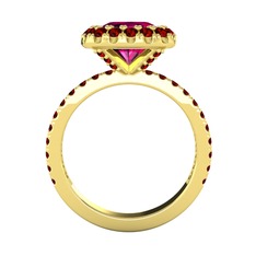 Hale Tektaş Yüzük - Rodolit garnet ve garnet 18 ayar altın yüzük #1nwofon