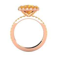 Hale Tektaş Yüzük - Sitrin 8 ayar rose altın yüzük #1o80ybq