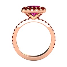 Rodolit garnet ve garnet 925 ayar rose altın kaplama gümüş yüzük