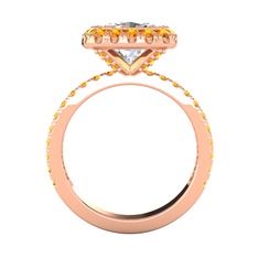 Hale Tektaş Yüzük - Swarovski ve sitrin 8 ayar rose altın yüzük #1olle64