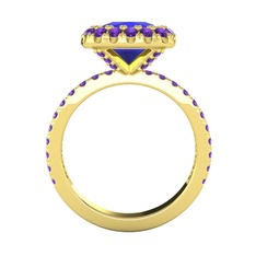 Lab safir ve ametist 925 ayar altın kaplama gümüş yüzük
