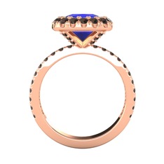 Hale Tektaş Yüzük - Lab safir ve dumanlı kuvars 8 ayar rose altın yüzük #1qwjlw