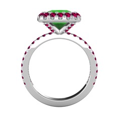 Hale Tektaş Yüzük - Yeşil kuvars ve rodolit garnet 925 ayar gümüş yüzük #1r7xc16