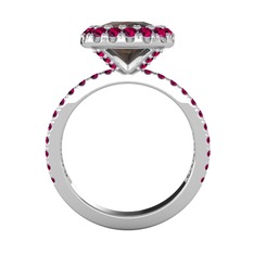 Hale Tektaş Yüzük - Dumanlı kuvars ve rodolit garnet 925 ayar gümüş yüzük #1sbj5h5