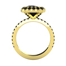 Hale Tektaş Yüzük - Siyah zirkon 8 ayar altın yüzük #1ugj8b8