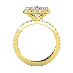 Hale Tektaş Yüzük - Swarovski ve beyaz zirkon 18 ayar altın yüzük #1yvz9vi