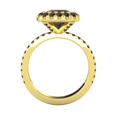 Dumanlı kuvars 14 ayar altın yüzük