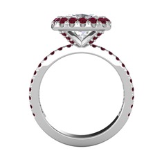 Hale Tektaş Yüzük - Swarovski ve kök yakut 925 ayar gümüş yüzük #7bvr6w