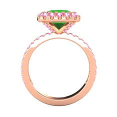 Hale Tektaş Yüzük - Yeşil kuvars ve pembe kuvars 18 ayar rose altın yüzük #dy87an