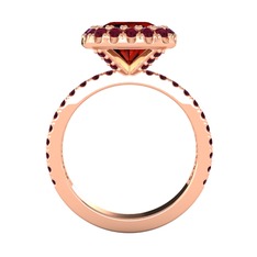 Hale Tektaş Yüzük - Garnet ve kök yakut 18 ayar rose altın yüzük #ik4dcl
