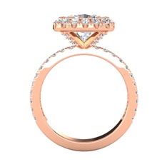 Hale Tektaş Yüzük - Swarovski ve pırlanta 18 ayar rose altın yüzük (0.84 karat) #k7h5gp