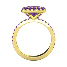 Ametist 925 ayar altın kaplama gümüş yüzük