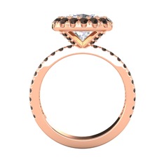 Hale Tektaş Yüzük - Swarovski ve dumanlı kuvars 8 ayar rose altın yüzük #rmyyac