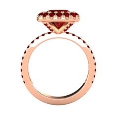 Garnet 925 ayar rose altın kaplama gümüş yüzük