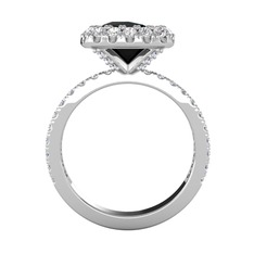 Hale Tektaş Yüzük - Siyah zirkon ve swarovski 925 ayar gümüş yüzük #sdkqj8