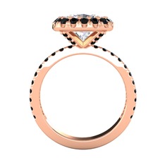 Hale Tektaş Yüzük - Beyaz zirkon ve siyah zirkon 8 ayar rose altın yüzük #tdet31