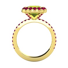 Hale Tektaş Yüzük - Peridot ve rodolit garnet 8 ayar altın yüzük #vqscel