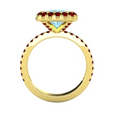 Hale Tektaş Yüzük - Akuamarin ve garnet 14 ayar altın yüzük #wq9wed