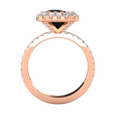 Hale Tektaş Yüzük - Siyah zirkon ve swarovski 8 ayar rose altın yüzük #wzqtz2