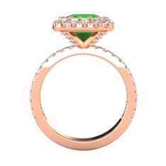 Hale Tektaş Yüzük - Yeşil kuvars ve swarovski 8 ayar rose altın yüzük #x4aucj