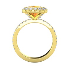 Sitrin ve swarovski 18 ayar altın yüzük