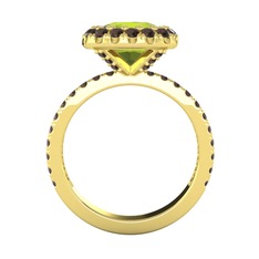 Hale Tektaş Yüzük - Peridot ve dumanlı kuvars 14 ayar altın yüzük #xo3vqs