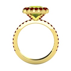 Hale Tektaş Yüzük - Peridot ve garnet 18 ayar altın yüzük #xxu6k1