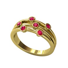 Rodolit garnet 925 ayar altın kaplama gümüş yüzük