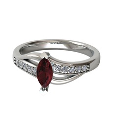 Riha Sonsuzluk Yüzük - Kök yakut ve pırlanta 925 ayar gümüş yüzük (0.15 karat) #12id558