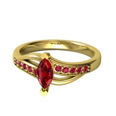 Riha Sonsuzluk Yüzük - Garnet ve rodolit garnet 925 ayar altın kaplama gümüş yüzük #141uqia