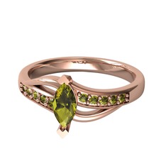 Riha Sonsuzluk Yüzük - Peridot 18 ayar rose altın yüzük #1arz4v8