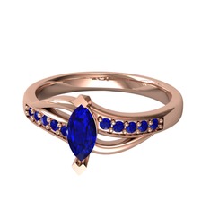 Riha Sonsuzluk Yüzük - Lab safir 8 ayar rose altın yüzük #1b03cx8