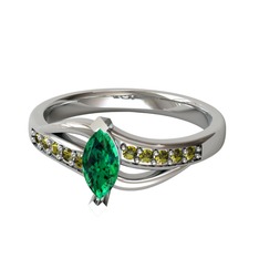 Riha Sonsuzluk Yüzük - Yeşil kuvars ve peridot 925 ayar gümüş yüzük #1oldpuo