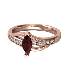 Riha Sonsuzluk Yüzük - Kök yakut ve swarovski 14 ayar rose altın yüzük #1rn8wc6