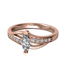 Riha Sonsuzluk Yüzük - Swarovski 925 ayar rose altın kaplama gümüş yüzük #1sdllyh