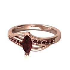 Riha Sonsuzluk Yüzük - Kök yakut 8 ayar rose altın yüzük #3vm348