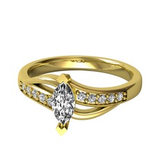 Riha Sonsuzluk Yüzük - Swarovski ve beyaz zirkon 14 ayar altın yüzük #diq1dy