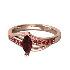 Riha Sonsuzluk Yüzük - Kök yakut ve garnet 18 ayar rose altın yüzük #o06q1p