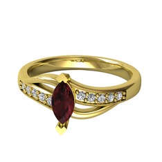 Riha Sonsuzluk Yüzük - Kök yakut ve swarovski 14 ayar altın yüzük #shfox